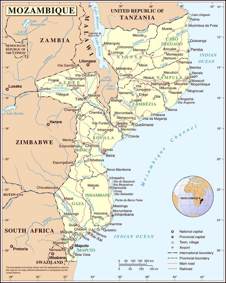 Large Detailed Political And Administrative Map Of Mozambique | Vidiani …, Maputo, Mozambique, A De Uto, Uto Africa