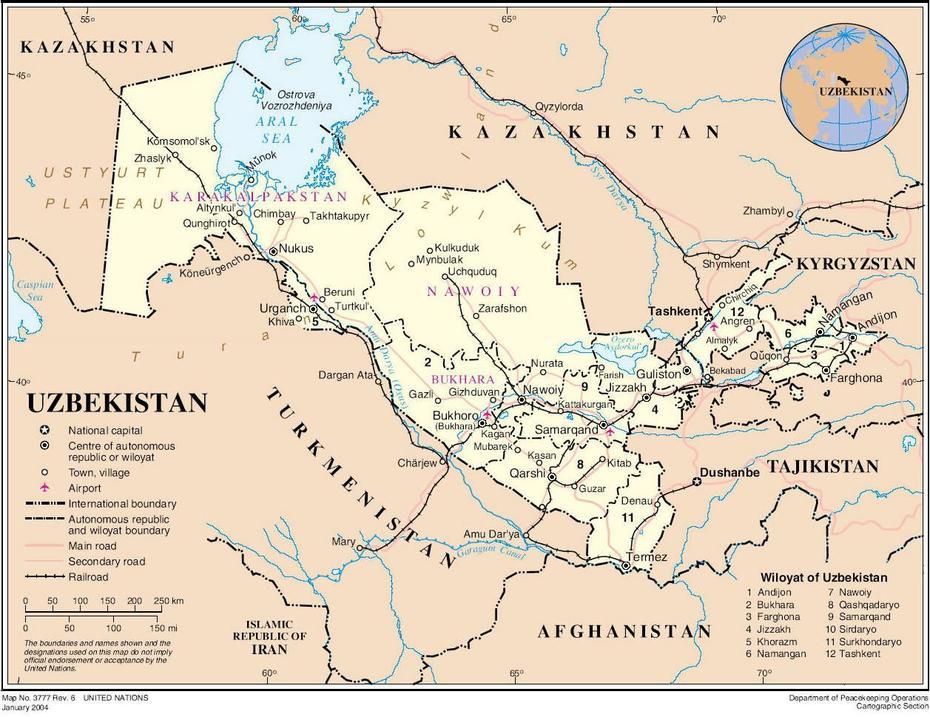 Large Detailed Road And Administrative Map Of Uzbekistan. Uzbekistan …, Qibray, Uzbekistan, Tashkent, Uzbekistan Tashkent City