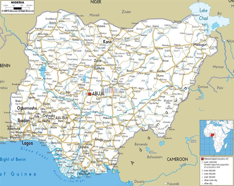 Of Nigeria Showing States, Nigeria Location On World, Nigeria, Aba, Nigeria