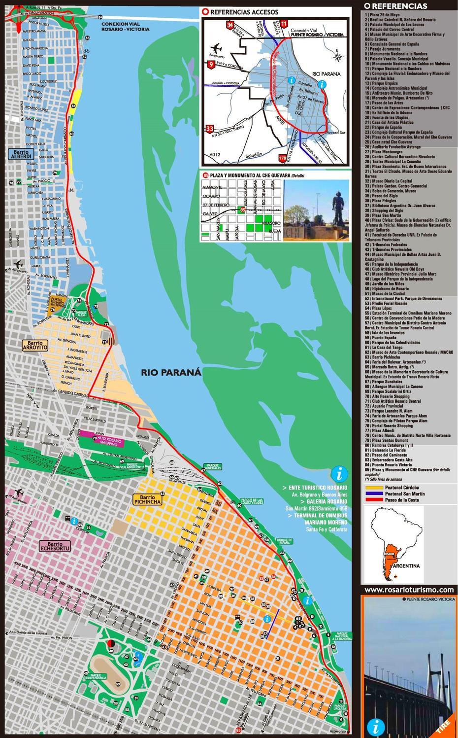 Rosario Tourist Map, Rosario, Argentina, Argentina Country, Pampas Argentina