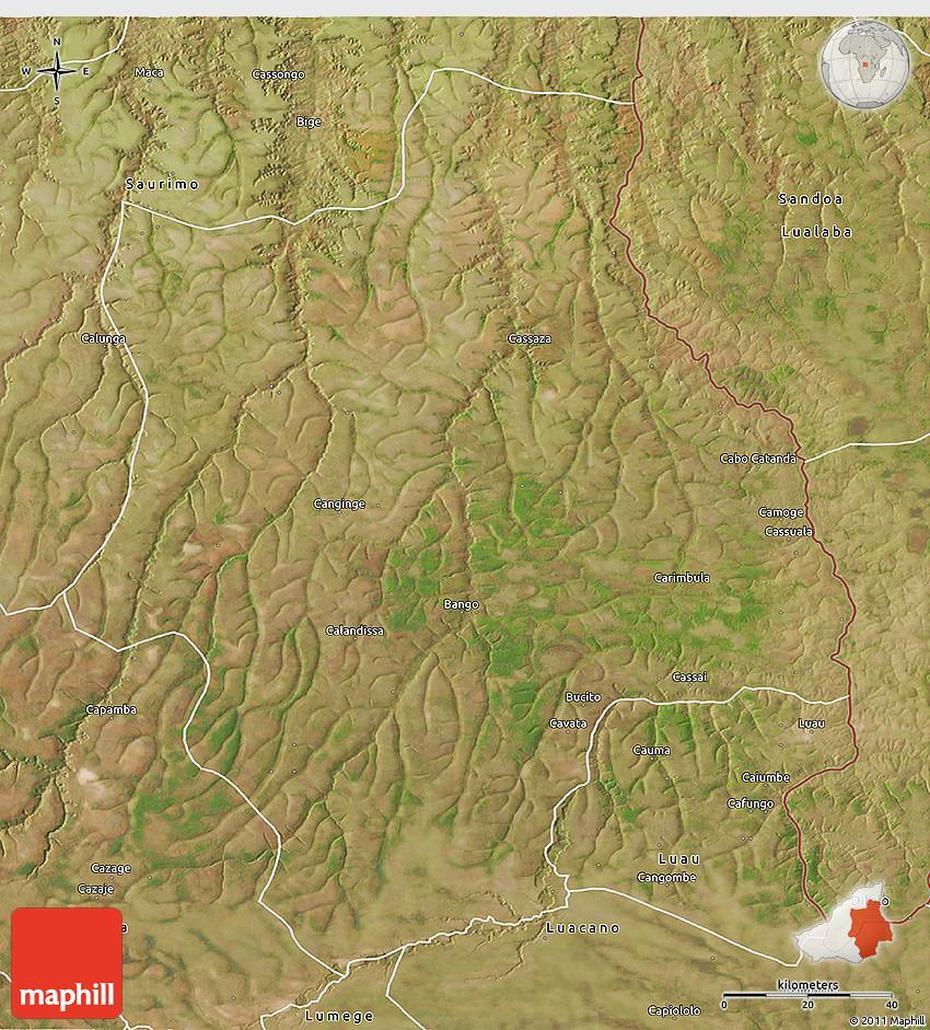 Satellite 3D Map Of Muconda, Muconda, Angola, Luanda Angola, Angola Prison