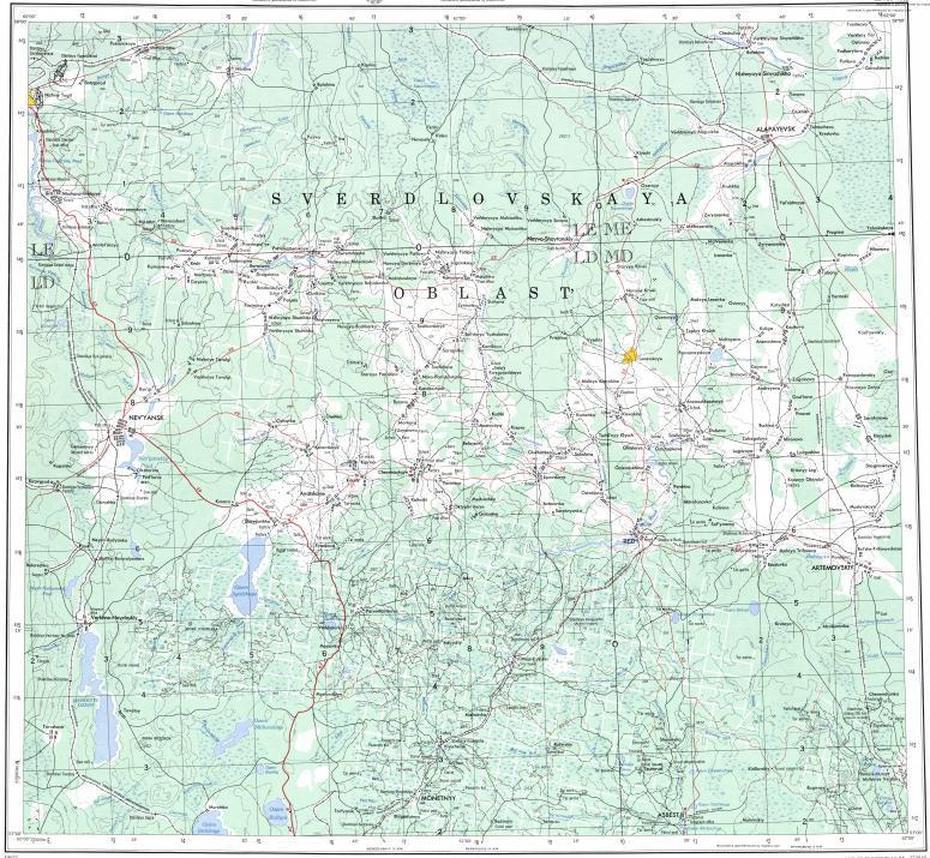 B”Download Topographic Map In Area Of Alapayevsk, Nevyansk, Kirovgrad …”, Alapayevsk, Russia, Printable  Russia, Russia  Drawing