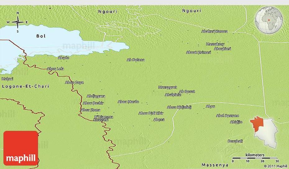 Chad  Outline, Chad Location, Physical Panoramic, N’Djamena, Chad