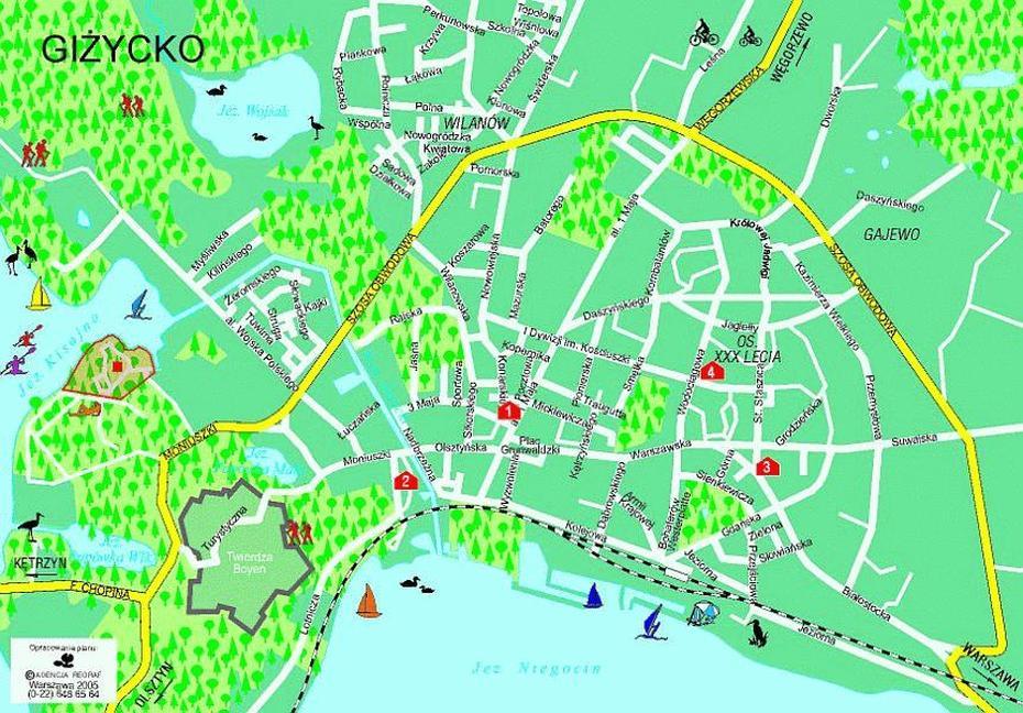 Gizycko Mapa | Mapa, Giżycko, Poland, Gizycko  Mazury, Polish Lake  District
