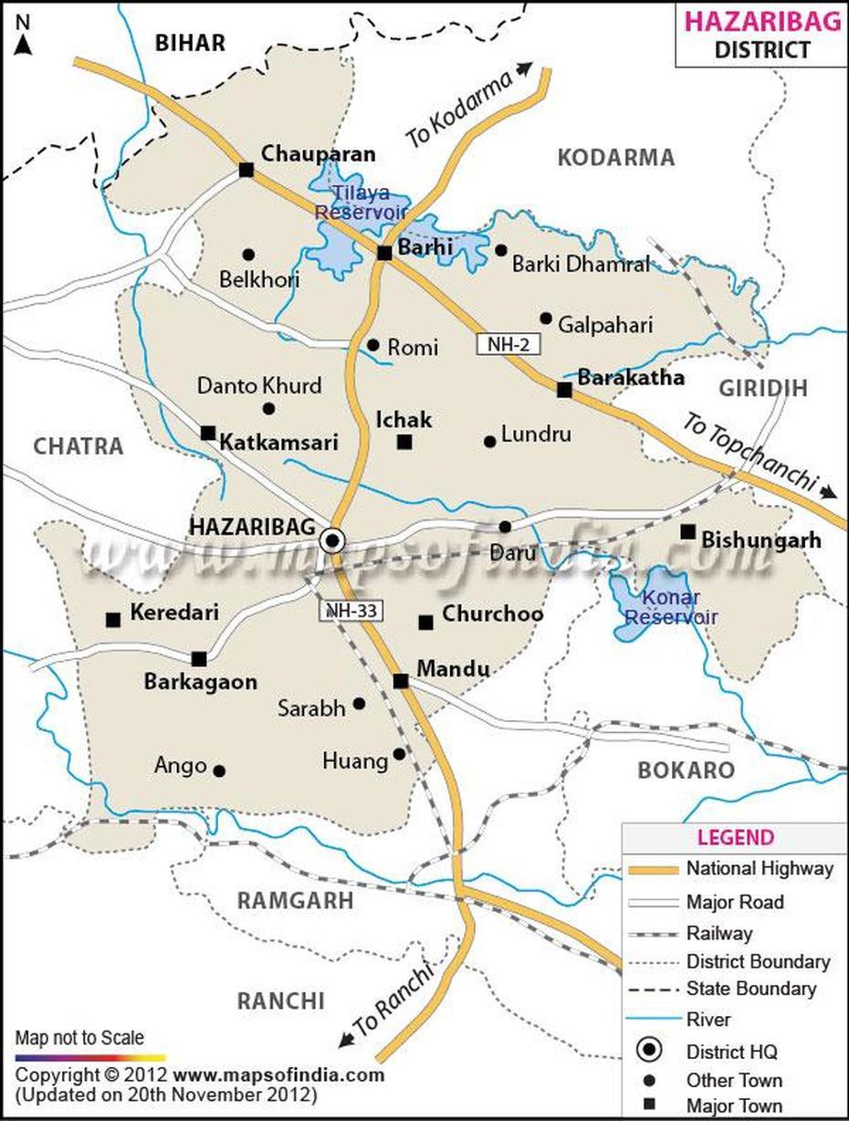 Hazaribagh District Map, Hazāribāgh, India, Jharkhand  District Wise, Of Jharkhand India