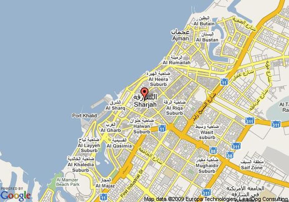 Map Of Holiday Inn Sharjah, Ash Shariqah, Sharjah, United Arab Emirates, Arab Emirates, Sharjah Emirate