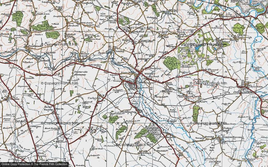 Map Of Witney, 1919 – Francis Frith, Witney, United Kingdom, United Kingdom Europe, Physical  United Kingdom