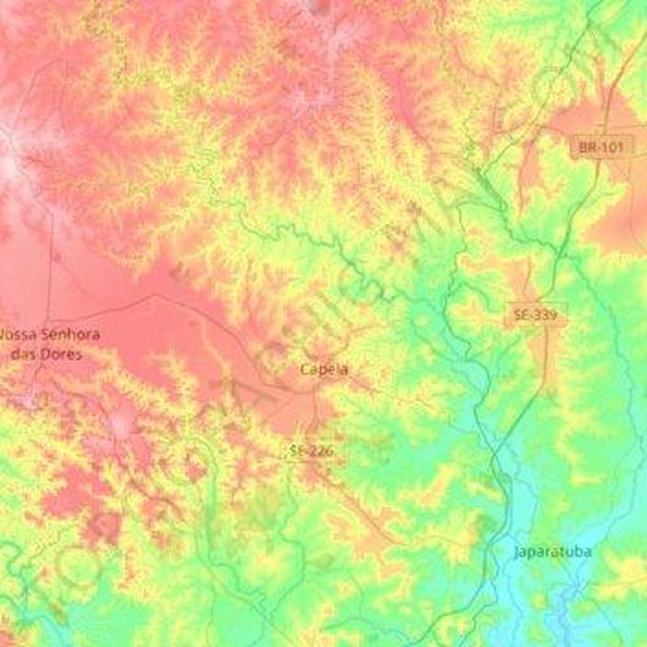 Mapa Topografico Capela, Altitude, Relevo, Capela, Brazil, Clint Capela Png, Capela Dos Ossos Faro