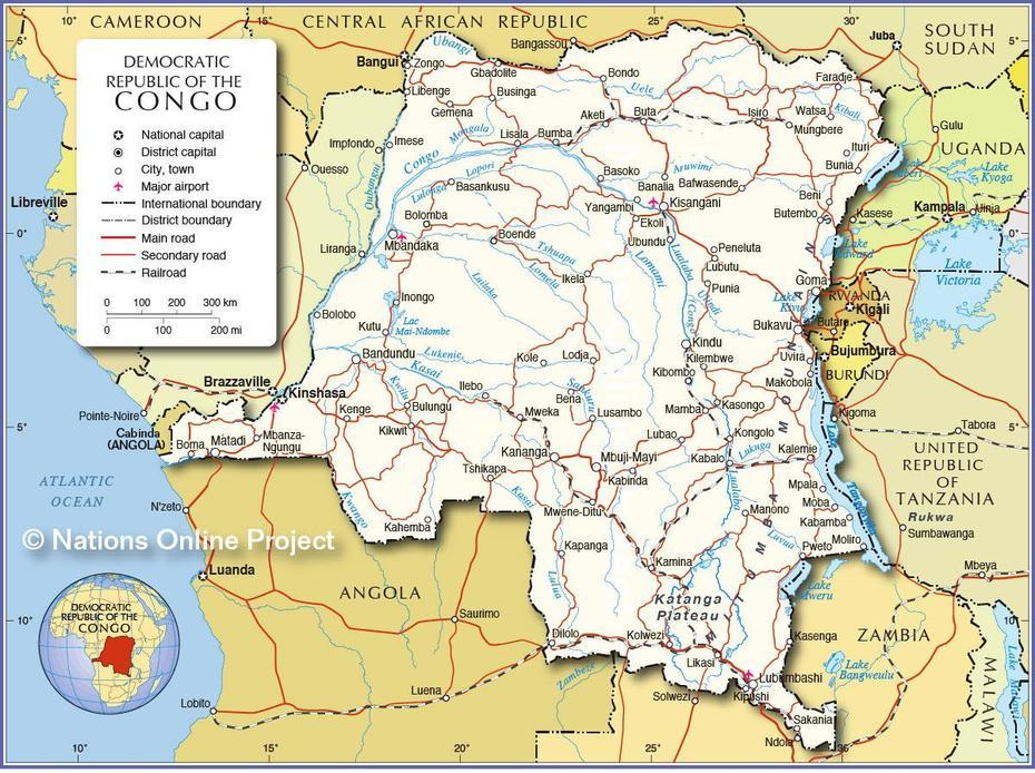 Political Map Of Democratic Republic Of The Congo – Nations Online Project, Libenge, Congo (Kinshasa), Kinshasa City, Congo Flag