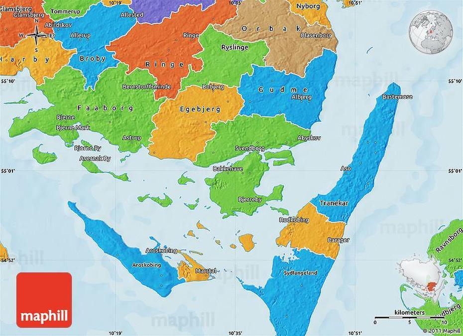 Political Map Of Svendborg, Svendborg, Denmark, Svardborg, Vejle Denmark