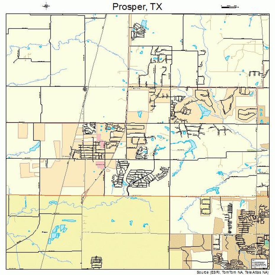 Prosper Texas Street Map 4859696, Prosper, United States, Gates Of Prosper, Prosper Tx Homes