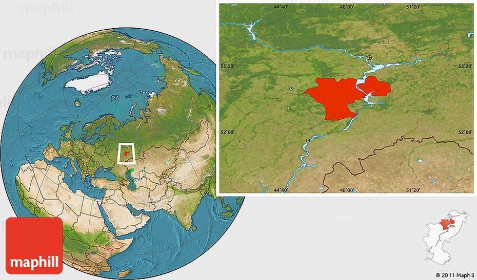 Satellite Location Map Of Ulyanovsk Oblast, Ulyanovsk, Russia, Crimea Russia, Voronezh Russia