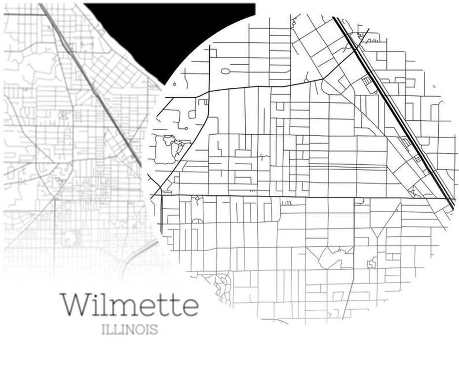 Wilmette City Map Instant Download Wilmette City Illinois | Etsy, Wilmette, United States, Palatine, Oak Park Chicago