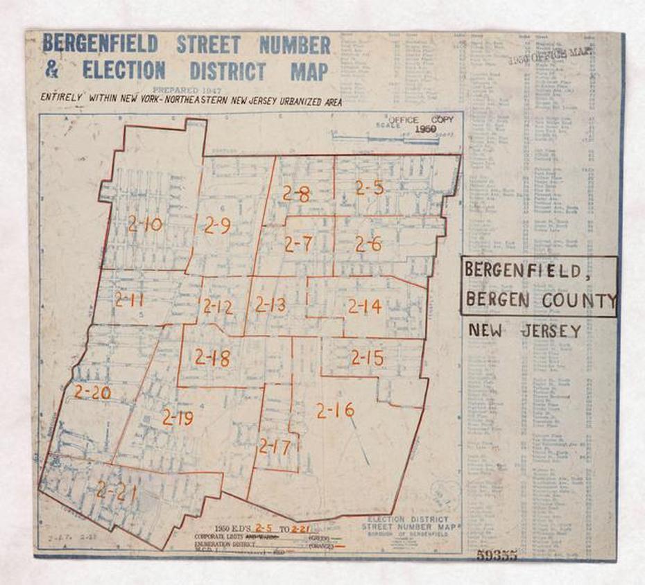 1950 Census Enumeration District Maps – New Jersey (Nj) – Bergen County …, Bergenfield, United States, New Milford Nj, Street  Of Teaneck Nj