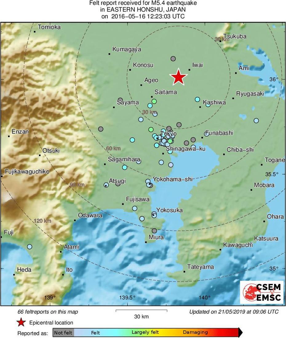 2016-05-16 Mb 5.4 Eastern Honshu, Japan, Honchō, Japan, Matsuyama Japan, Shinji  Takamatsu