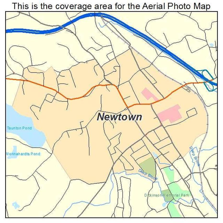 Aerial Photography Map Of Newtown, Ct Connecticut, Newtown, United States, 50 United States, United States America  Usa