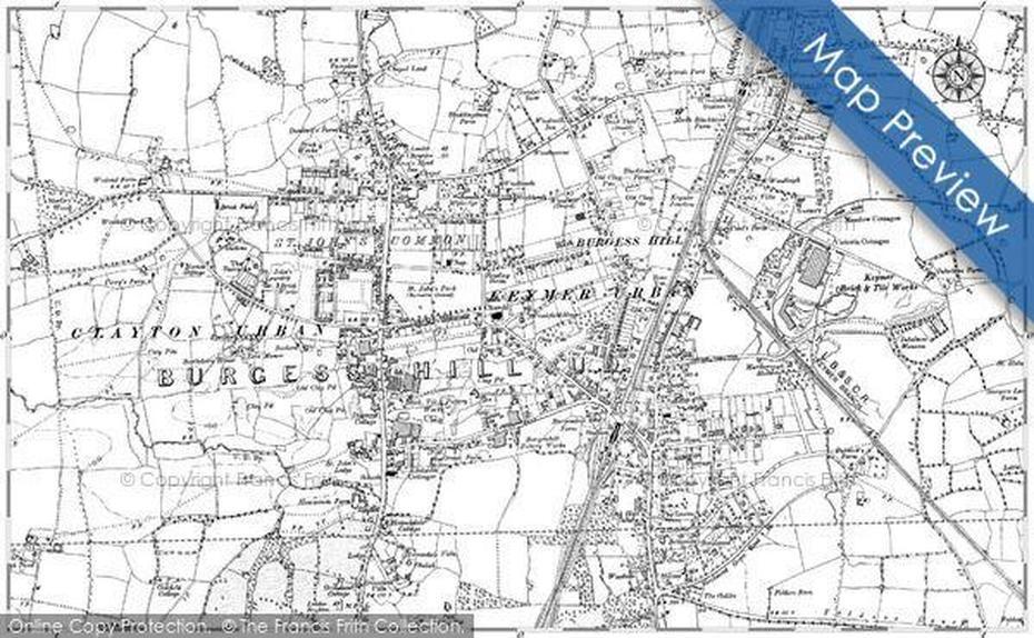 Burgess Hill, 1896 – 1897, Published By The Ordnance Survey In 1896 …, Burgess Hill, United Kingdom, Burgess Hill, United Kingdom