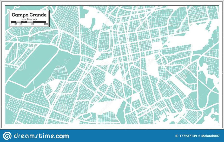 Campo Grande Brazil City Map In Retro Style. Outline Map Stock Vector …, Campo Grande, Brazil, Belo Horizonte Brazil, Hotel Campo