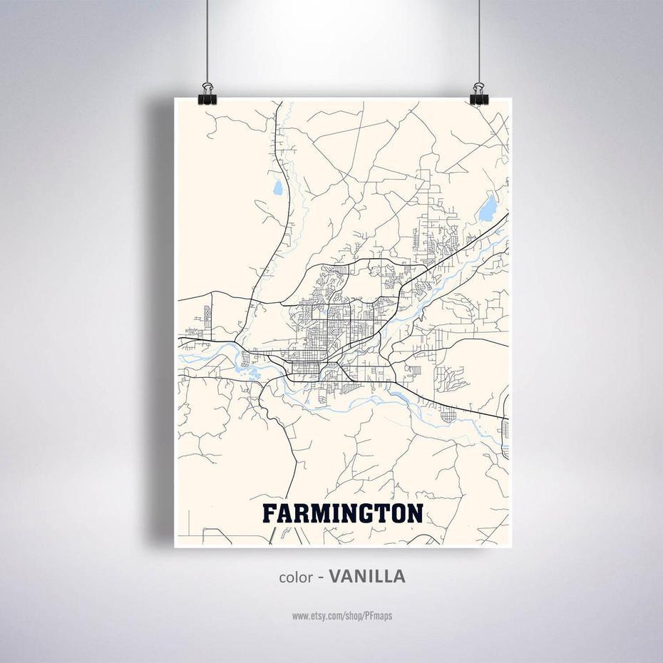 Farmington Map Print Farmington City Map New Mexico Nm Usa | Etsy, Farmington, United States, Farmington Maine, Farmington New York