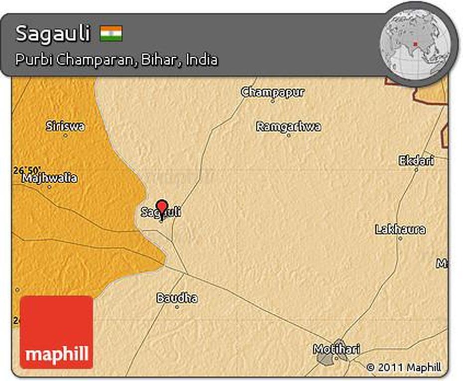 Free Political Map Of Sagauli, Sagauli, India, Easy India, India  Simple