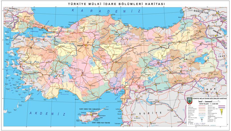 High Resolution Detailed Administrative And Road Map Of Turkey. Turkey …, Çay, Turkey, Pa Tara Lycia, Lycian Way  Trail