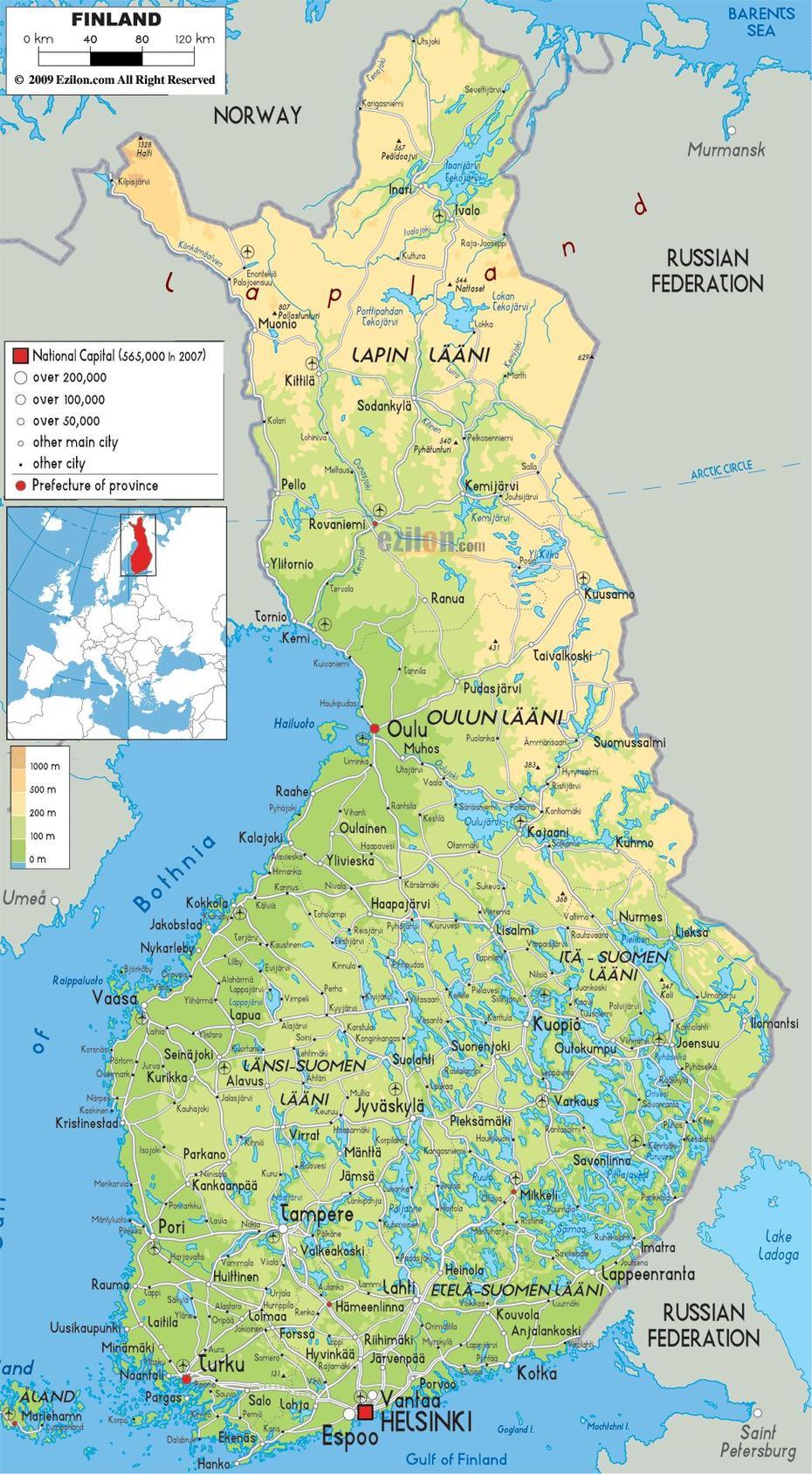 Map Of Finland – Travelsmaps, Ylöjärvi, Finland, Finland  Outline, Finland  With Cities