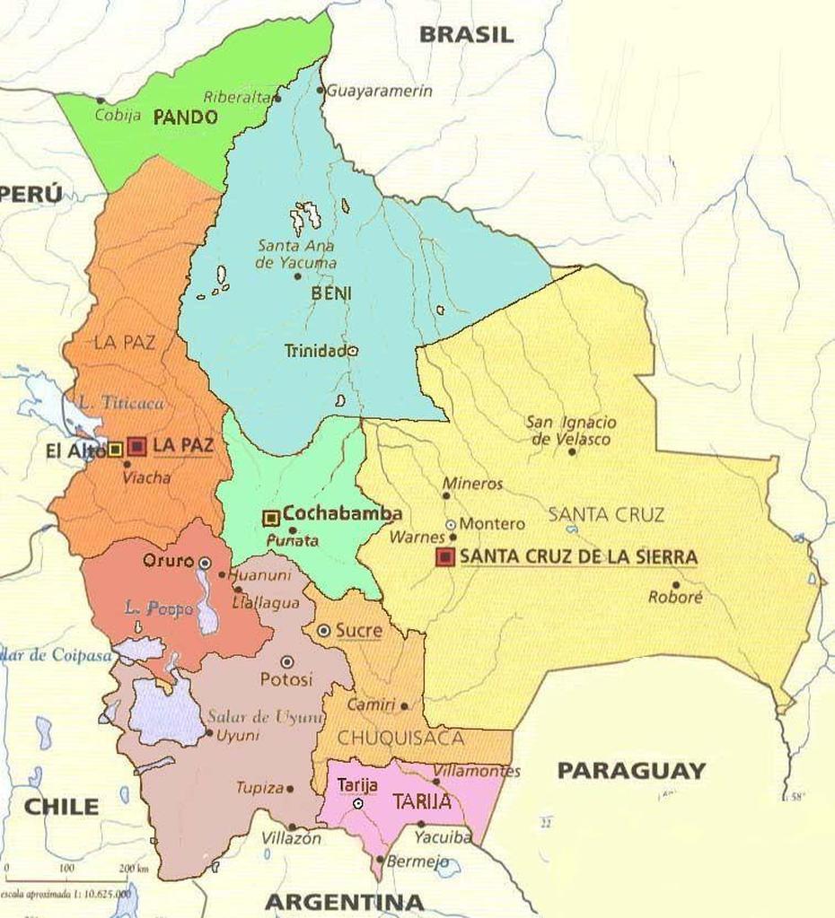 Mapa De Bolivia | Bolivia Mapa, Bolivia Y Mapas Geograficos, Camiri, Bolivia, Bolivia Tourist Attractions, Guaranies Bolivia