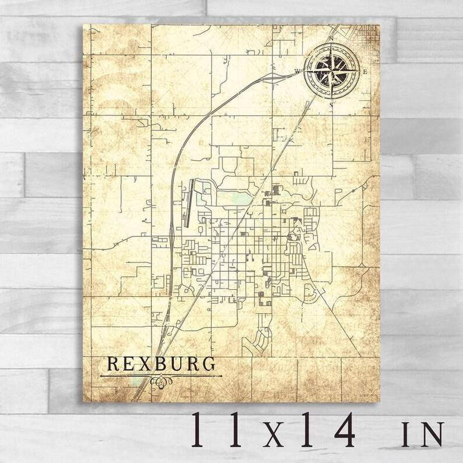 Rexburg Id Canvas Print Idaho Id Vintage Map Rexburg Id | Etsy, Rexburg, United States, Island Park Idaho, City Of Rexburg Zoning