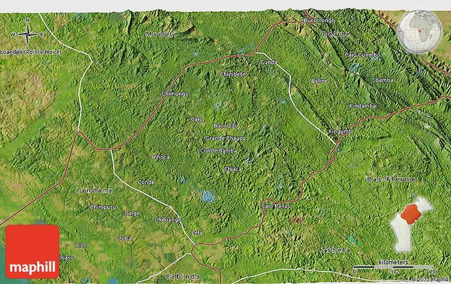 Satellite 3D Map Of Buco-Zau, Buco Zau, Angola, Luanda Angola, Angola Prison