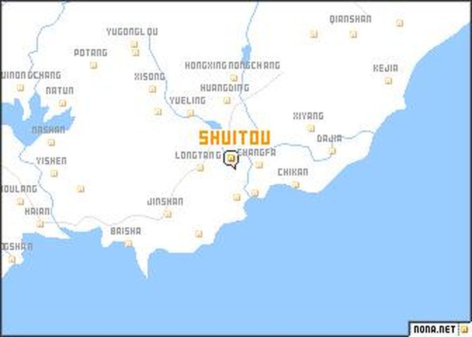 Shuitou (China) Map – Nona, Zuitou, China, China  Printable, Of China Provinces