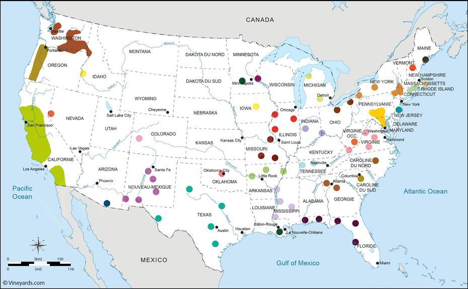 United States Map Of Vineyards Wine Regions, Vineyard, United States, United States  50 States, United States  Puzzle