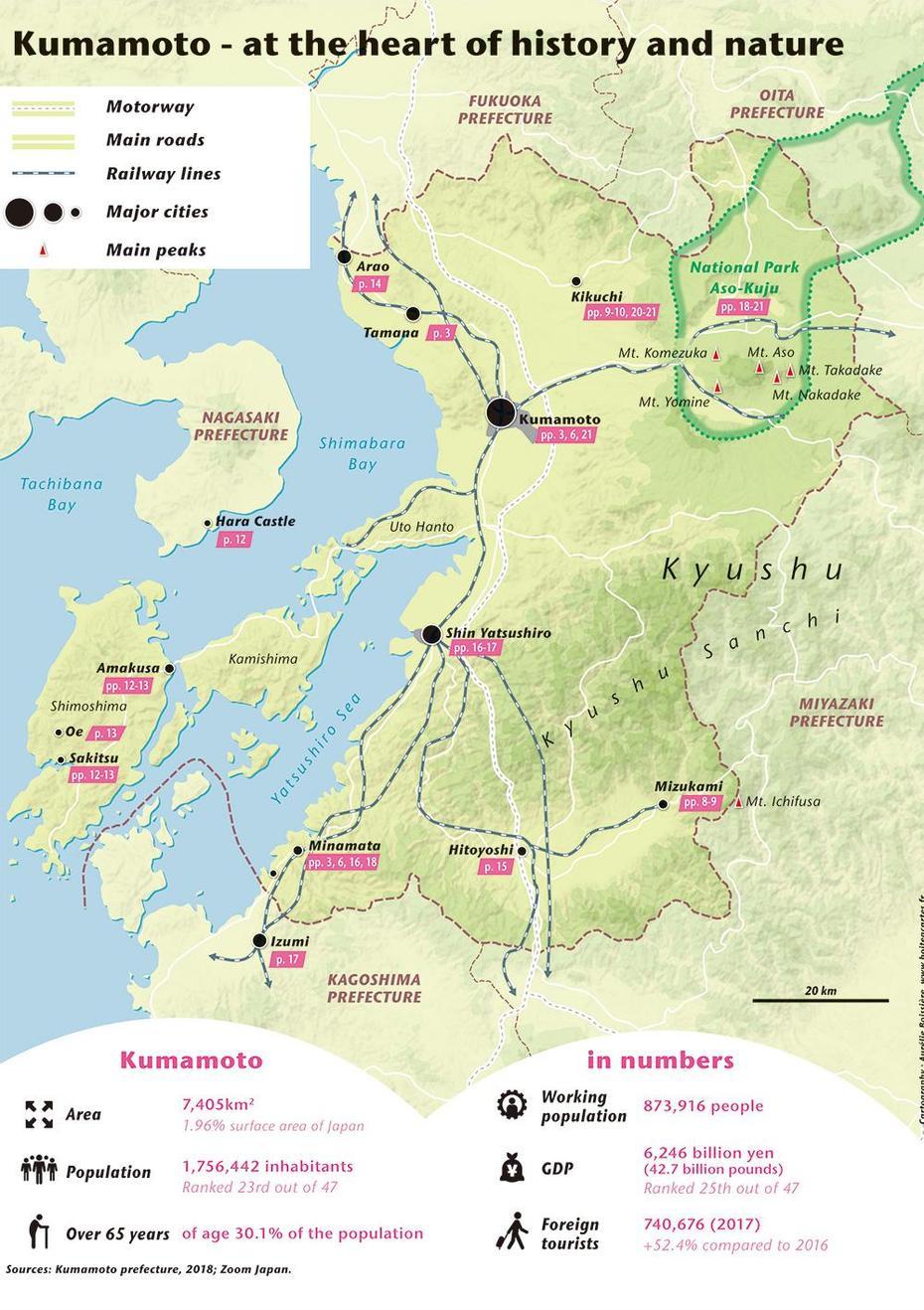 No.69 [Map] Kumamoto  At The Heart Of History And Nature | Zoom Japan, Kumamoto, Japan, Kagoshima, Yamaguchi Japan