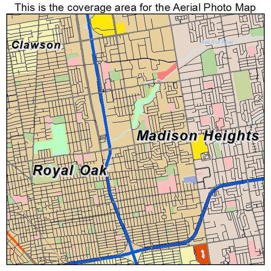 Aerial Photography Map Of Madison Heights, Mi Michigan, Madison Heights, United States, Us Height, Large Us  United States
