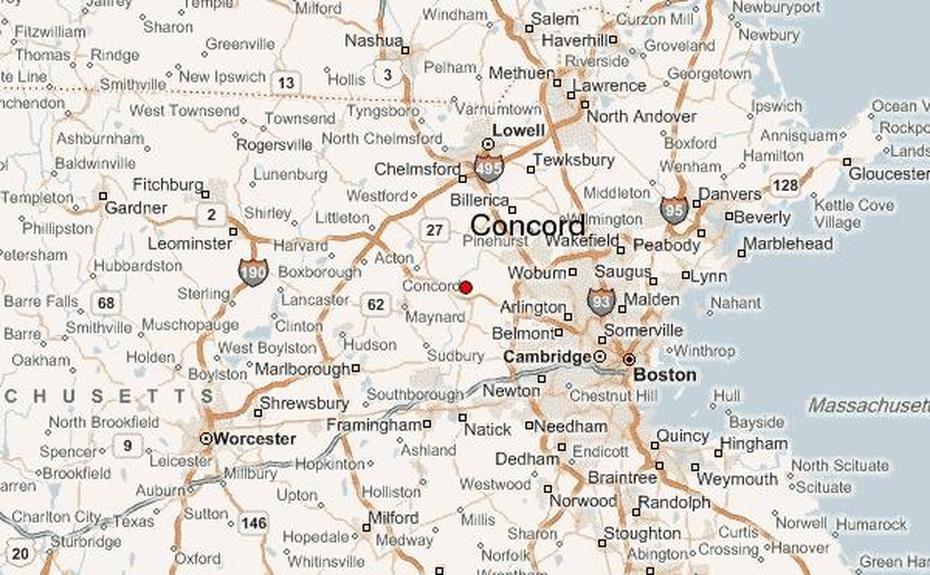 Concord, Massachusetts Location Guide, Concord, United States, United States  Colored, United States  With Capitals Only