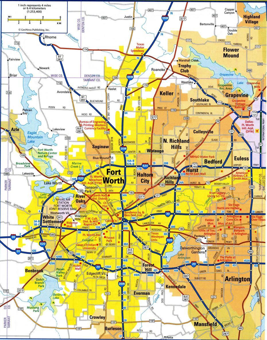 Downtown Fort Worth, Fort Worth  Printable, Fort Worth, Fort Worth, United States