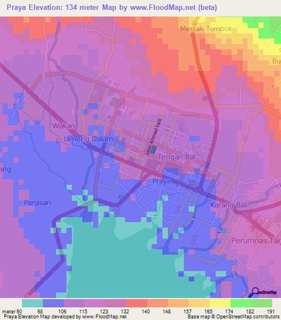 Elevation Of Praya,Indonesia Elevation Map, Topography, Contour, Praya, Indonesia, Lombok Island Indonesia, Lombok  Airport