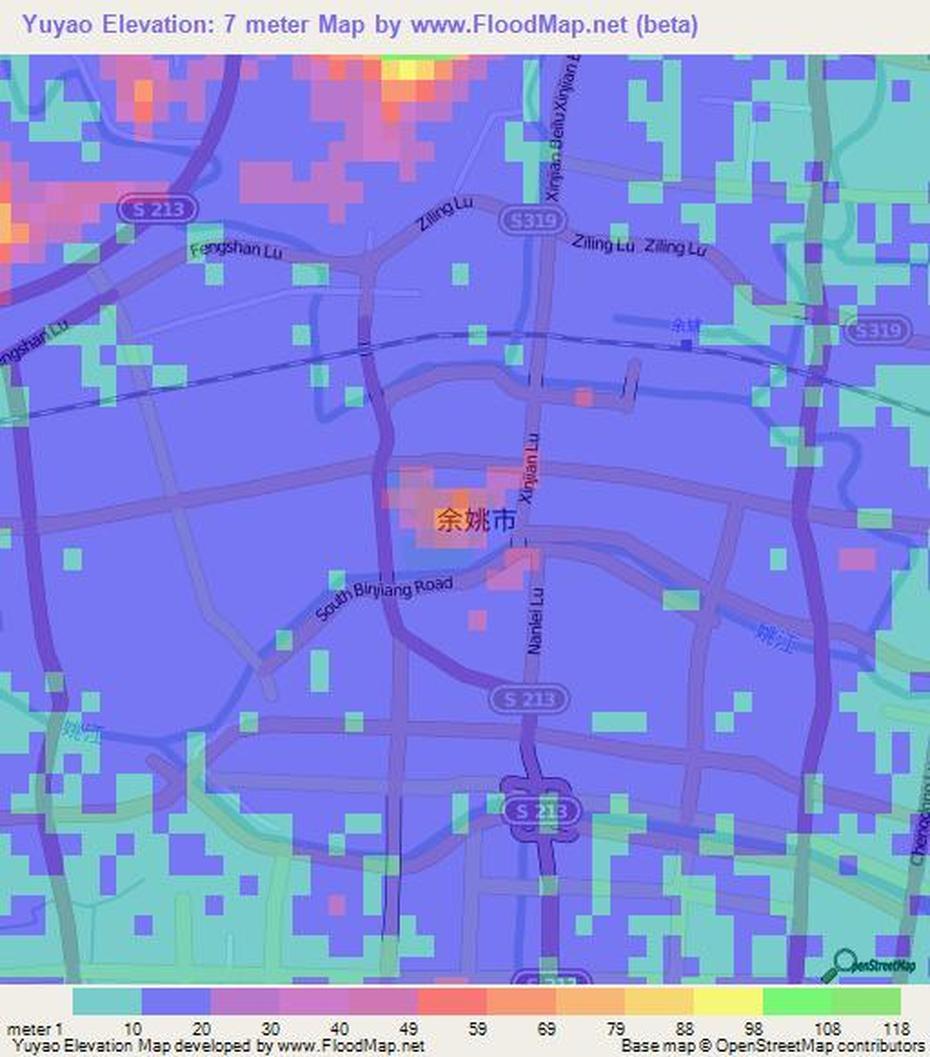 Elevation Of Yuyao,China Elevation Map, Topography, Contour, Yuyao, China, Zhejiang Province China, Hebei Province China