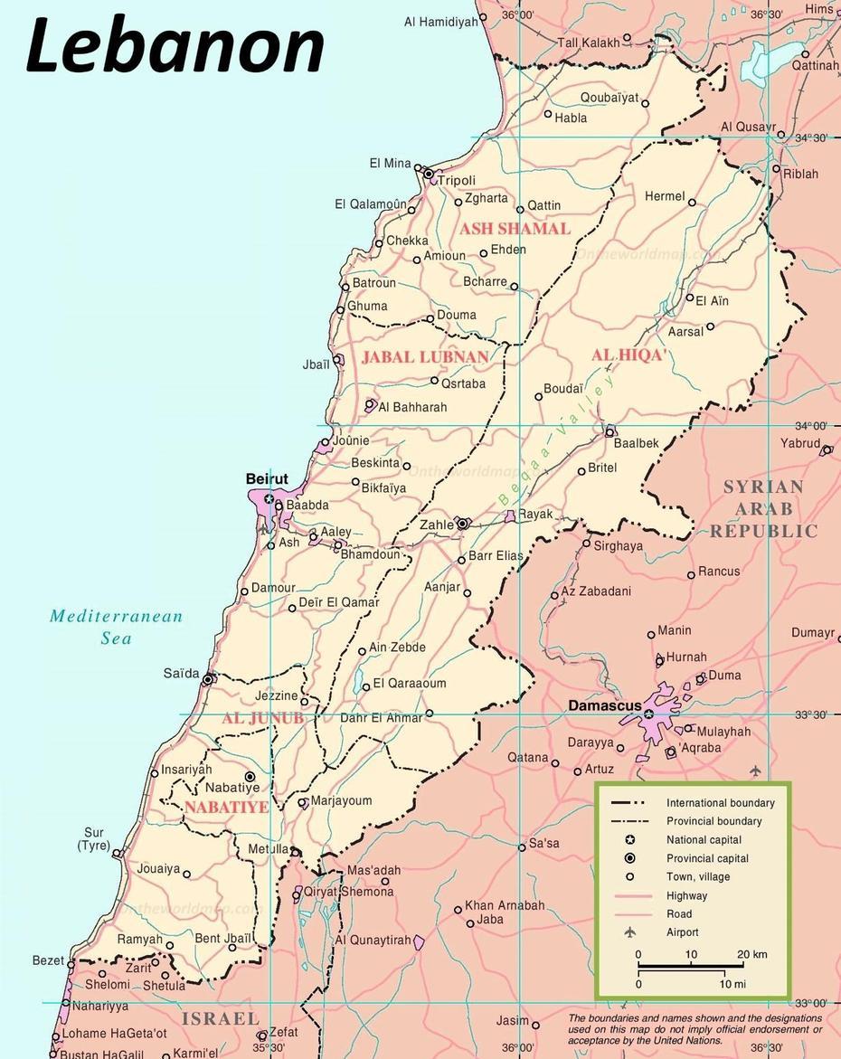 Lebanon Political Map, Lebanon, United States, Saida Lebanon, People From Lebanon