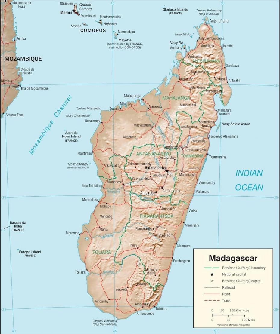 Mapa Madagaskaru – Madagaskar Mapa Kraju (Wschodnia Afryka – Afryka), Andranomanelatra, Madagascar, Madagascar Island, Madagascar On World