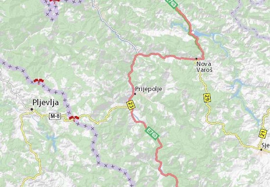 Michelin Prijepolje Map – Viamichelin, Prijepolje, Serbia, Sandžak, Begova  Dzamija