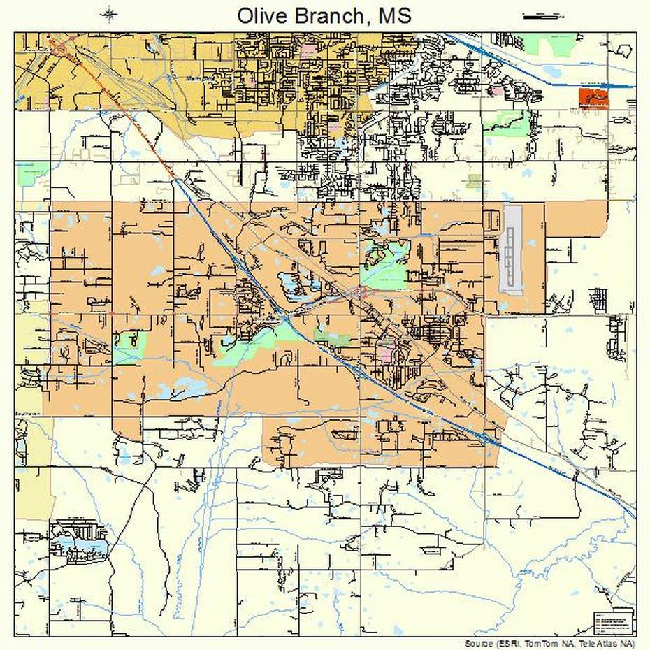 Olive Branch Mississippi Street Map 2854040, Olive Branch, United States, Olive Branch Illinois, Olive Branch Miss