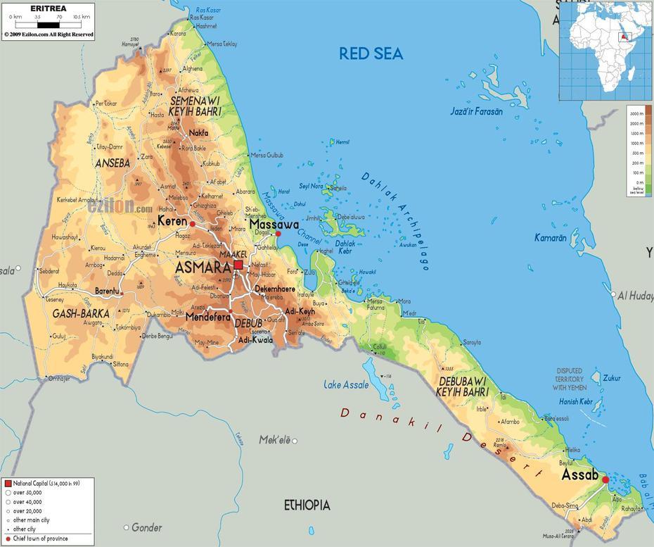 Physical Map Of Eritrea – Ezilon Maps, Asmara, Eritrea, Asmara City, Eritrea  Google