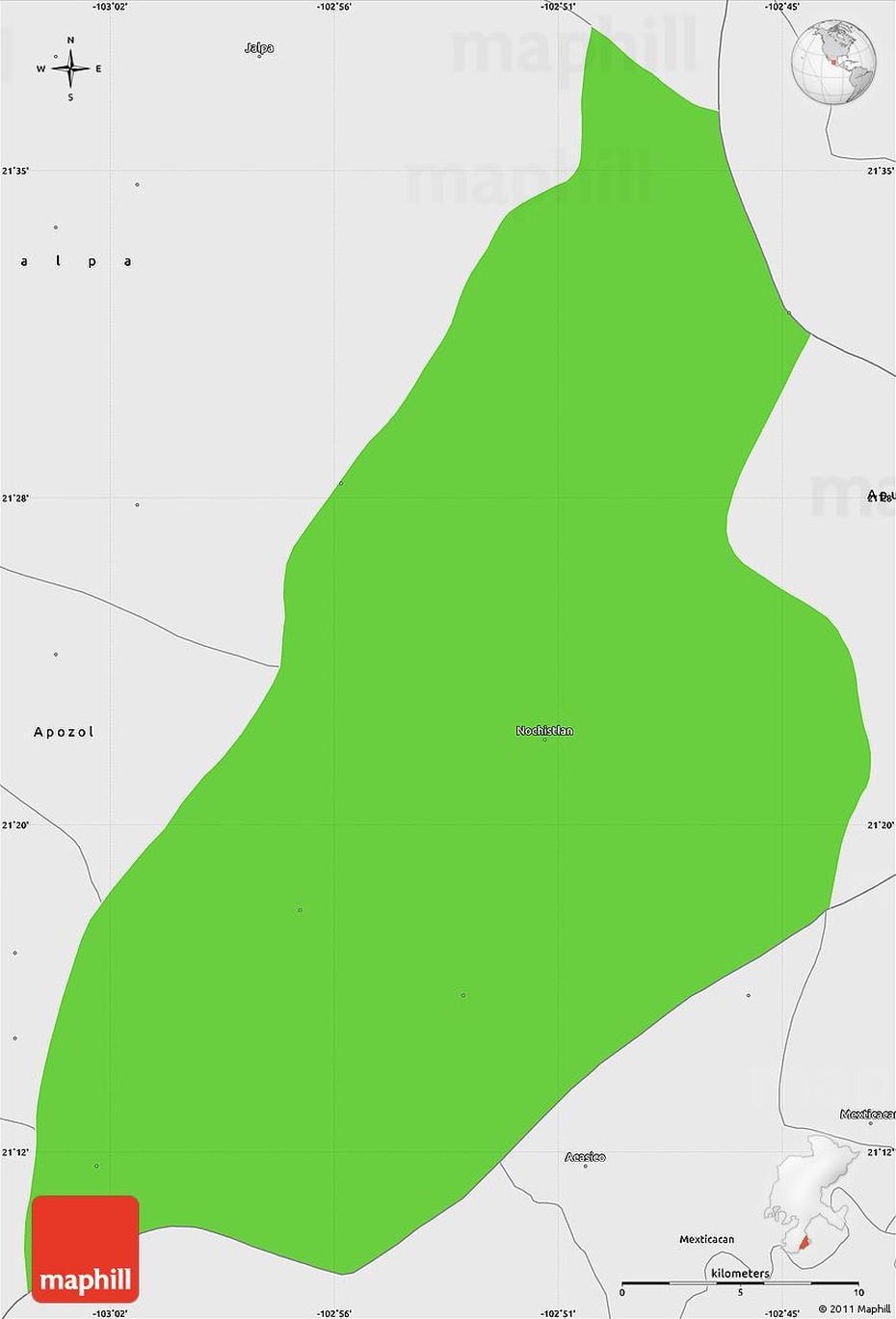 Political Simple Map Of Nochistlan De Mejia, Single Color Outside …, Nochistlán De Mejía, Mexico, Nochistlan Zacatecas Jardin, Ultimas Noticias De Nochistlan Zacatecas