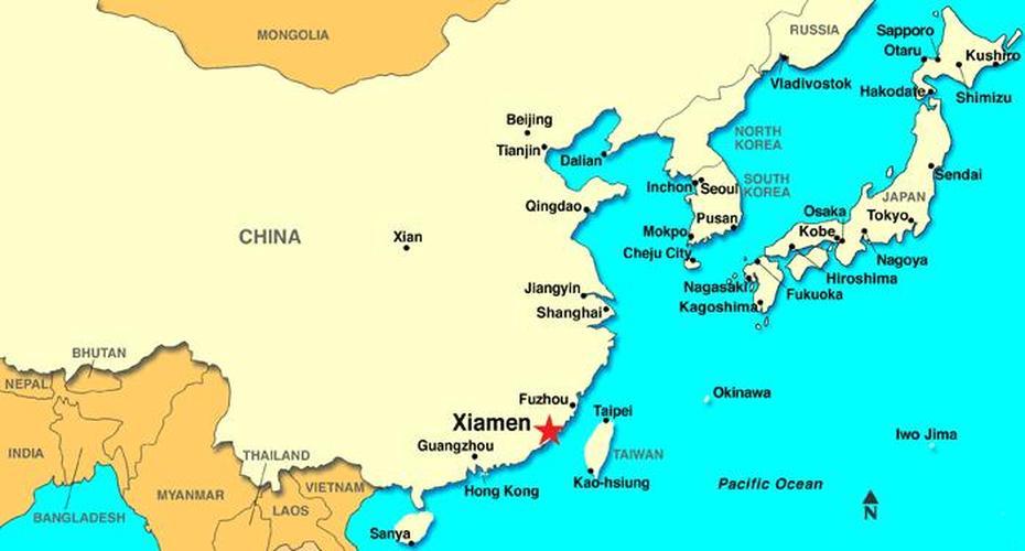 Xiamen Map – Travel – Map – Vacations – Travelsfinders, Xinmin, China, Communist China, Shanghai In China