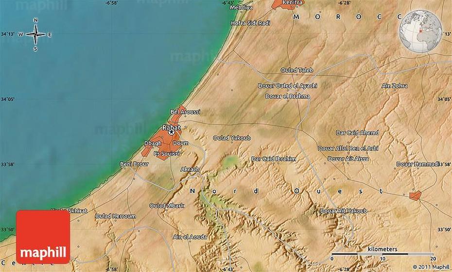 B”Satellite Map Of Sidi Yahia Az Zaer”, Sidi Yahia El Gharb, Morocco, Sidi Yahia El Gharb, Morocco