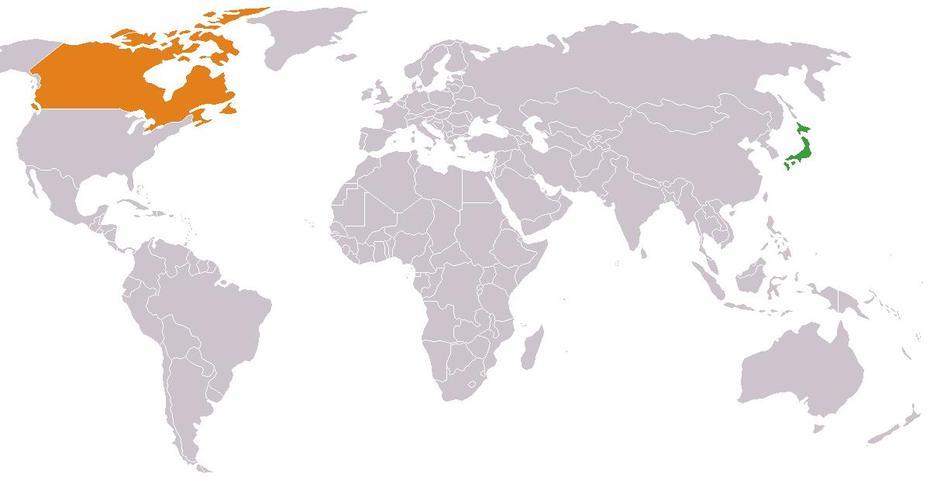 Canada  With City, Detailed  Canada, Japan, Kanada, Japan