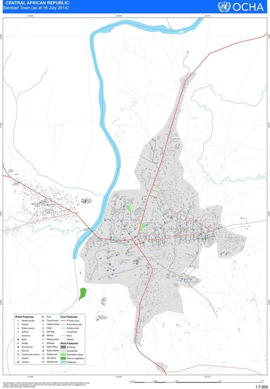 Central African Republic: Bambari Town (As At 16 July 2014) – Central …, Bambari, Central African Republic, Central African Republic Militia, Central African Republic Capital