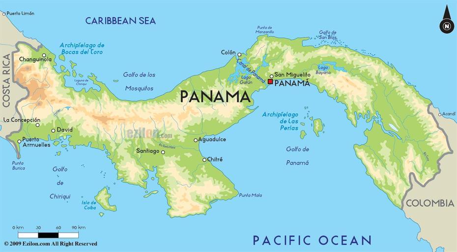 Detailed  Panama, Of Panama Canal Area, Panama, Kusapín, Panama