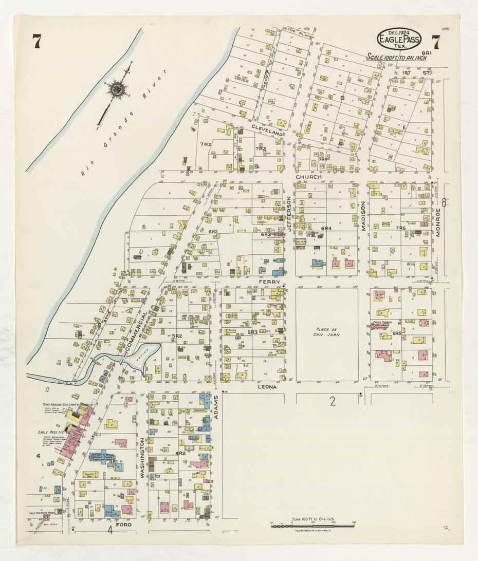 Eagle Pass 1924 Sheet 7 – Side 1 Of 1 – The Portal To Texas History, Eagle Pass, United States, Eagle Pass Weather, Toulon