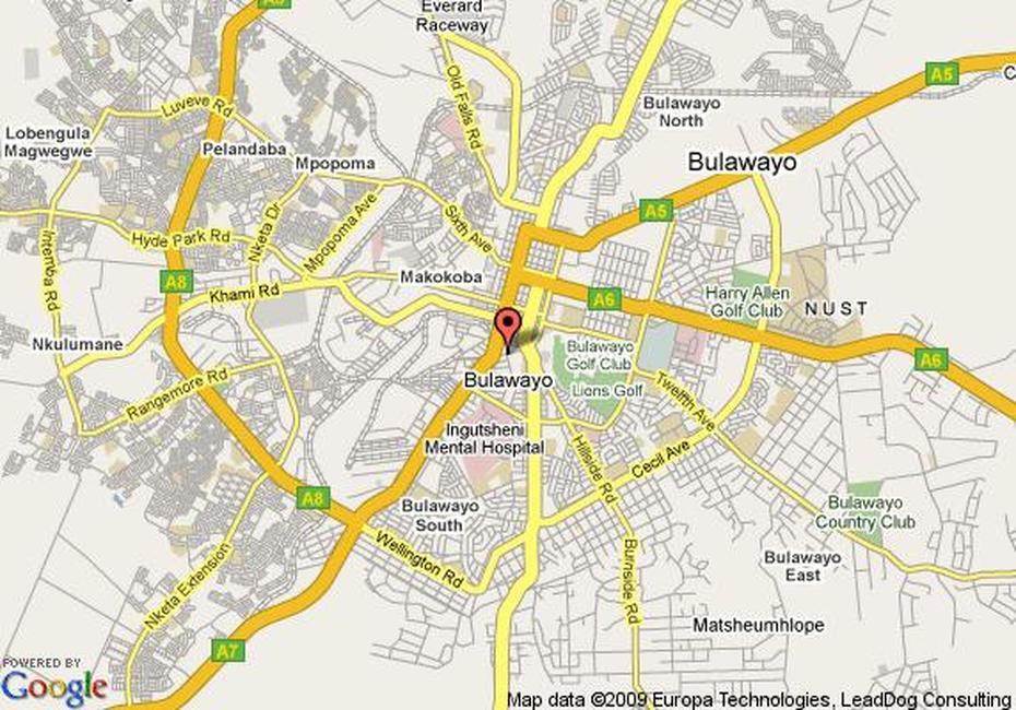 Google Map Zimbabwe Bulawayo, Bulawayo, Zimbabwe, Road  Of Zimbabwe, Zimbabwe Rivers